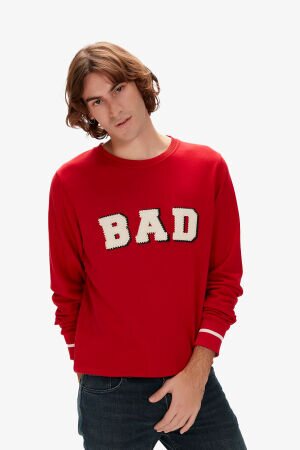 Bad Bear Felt Crewneck Erkek Kırmızı Sweatshirt 23.02.12.013-C54 - 2