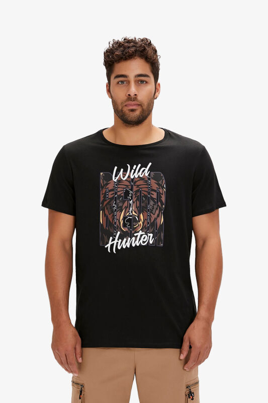 Bad Bear Hunt Erkek Siyah T-Shirt 24.01.07.037-C01 - 1