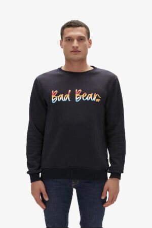 Bad Bear Manuscript Crewneck Erkek Siyah Sweatshirt 23.02.12.016-C01 - 1