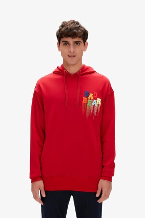 Bad Bear Rainbow Hoodie Erkek Kırmızı Sweatshirt 23.02.12.005-C54 - 1