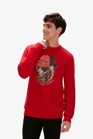 Bad Bear Rebel Crewneck Erkek Kırmızı Sweatshirt 23.02.12.019-C54 - 2