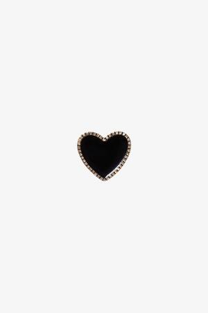 Jibbitz Black Heart with Gold Outline Unisex Terlik Süsü 10011084