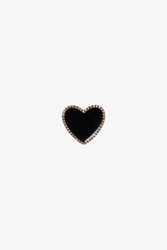 Jibbitz Black Heart with Gold Outline Unisex Terlik Süsü 10011084 - 1