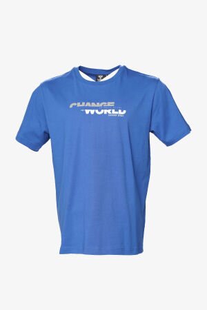 Hummel Hmldivide Ss Erkek Mavi T-Shirt 911794-7788 - 1