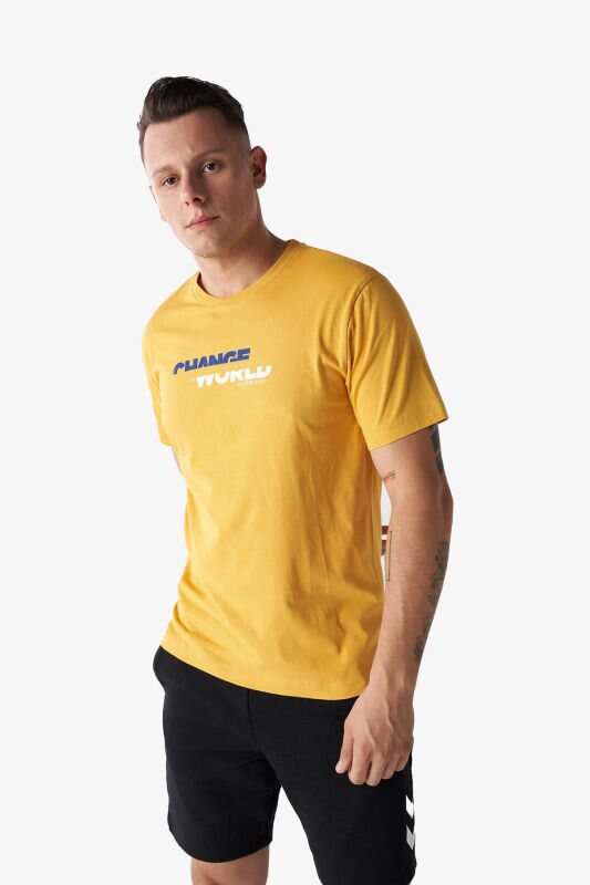 Hummel Hmldivide Ss Erkek Sarı T-Shirt 911794-2523 - 1