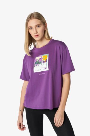 Hummel Hmlwisteria S/S Kadın Mor T-Shirt 911766-3607 - 1