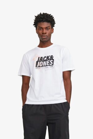 Jack & Jones Jcomap Logo Erkek Beyaz T-Shirt 12252376-White 