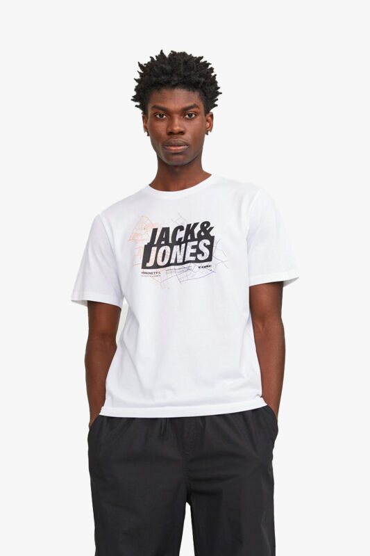 Jack & Jones Jcomap Logo Erkek Beyaz T-Shirt 12252376-White - 1