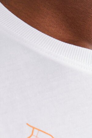 Jack & Jones Jcomap Logo Erkek Beyaz T-Shirt 12252376-White - 6