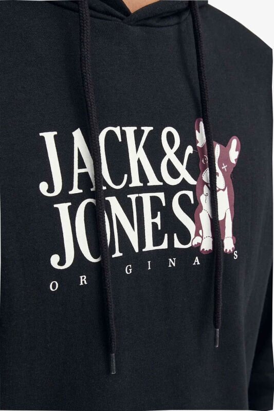 Jack & Jones Jorbeware Sweat Hood Fst Erkek Siyah Sweatshirt 12244219-Black - 3