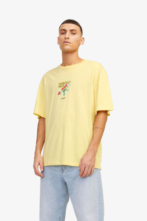 Jack & Jones Jorblockpop Erkek Sarı T-Shirt 12254169-ItalianStraw 