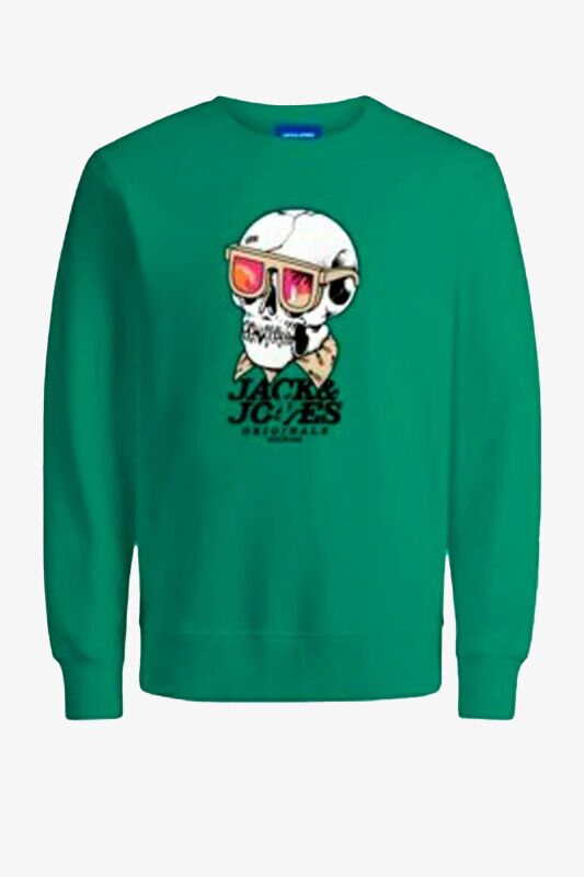 Jack & Jones Jorboney Sweat Crew Neck Fst Erkek Yeşil Sweatshirt 12244220-Hollygreen - 1