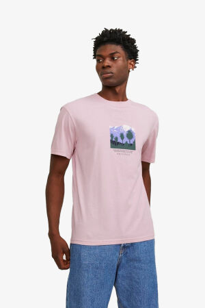 Jack & Jones Jorlucca Erkek Pembe T-Shirt 12253613-PinkNectar 