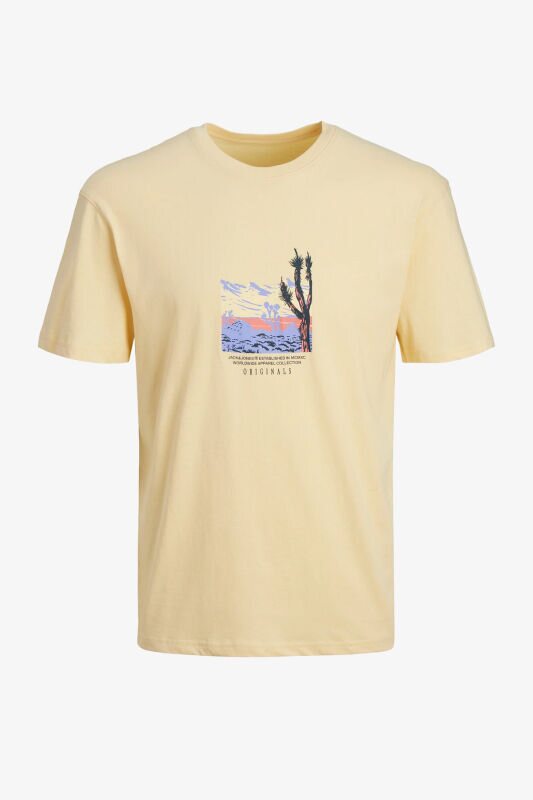 Jack & Jones Jorlucca Erkek Sarı T-Shirt 12253613-ItalianStraw - 3