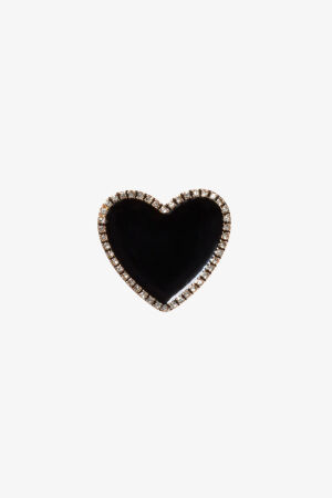 Jibbitz Black Heart With Gold Outline Terlik Süsü 10011084-1