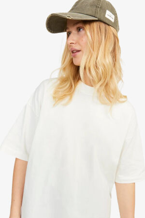 JJXX Jxvalerıa Oversize Kadın Beyaz T-Shirt 12252007-BlancdeBlanc - 3