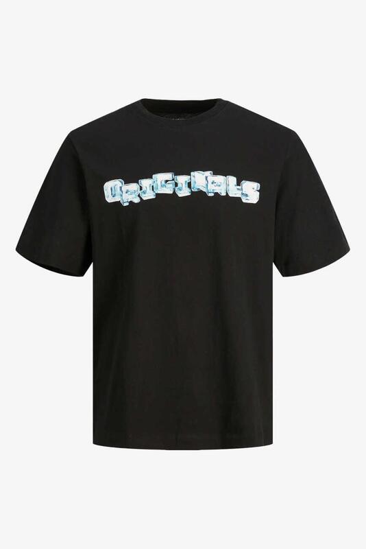 Jack & Jones Jorwave3D Tee Ss Crew Neck Erkek Siyah T-shirt 12235260-Black - 1