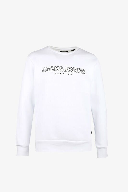 Jack & Jones Jprblajason Branding Sweat Crew Neck Erkek Beyaz Sweatshirt 12245593-White - 1