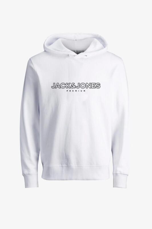 Jack & Jones Jprblajason Branding Sweat Hood Erkek Beyaz Sweatshirt 12249401-White - 1