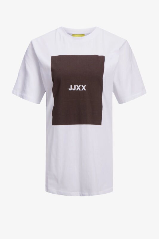 JJXX Jxamber Rlx Ss Every Square Tee Jrs Noos Kadın Gri T-Shirt 12204837-Bright - 3