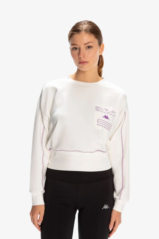 Kappa Authentıc Kage Kadın Beyaz Sweatshirt 351Q66W-001 - 1