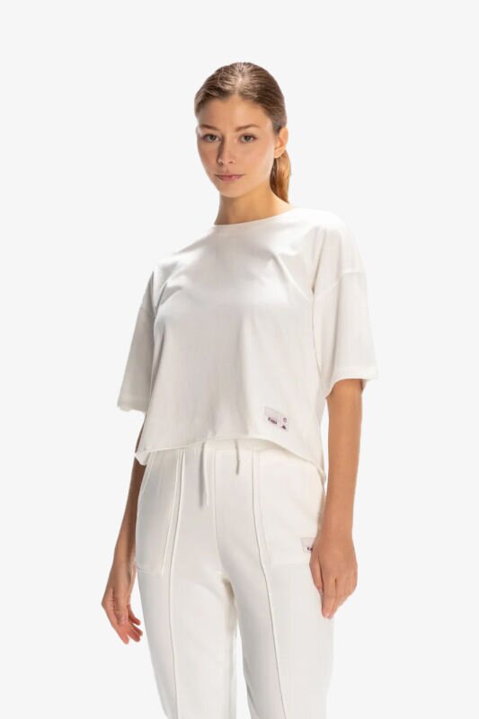 Kappa Authentic Lily Kadın Beyaz T-Shirt 381X14W-001 - 1
