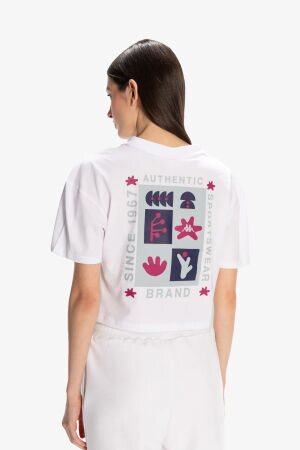 Kappa Kappa Authentic Hannah Kadın Beyaz T-Shirt 321X3PW-001 - 3