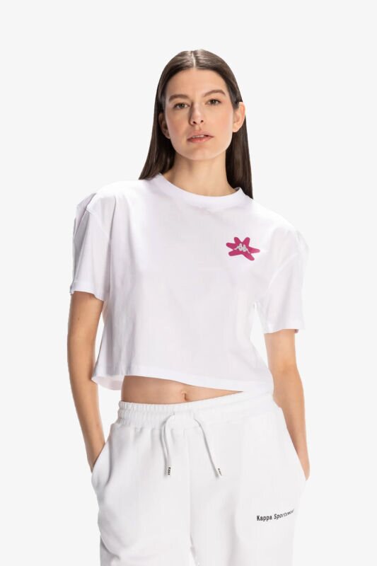 Kappa Kappa Authentic Hannah Kadın Beyaz T-Shirt 321X3PW-001 - 1
