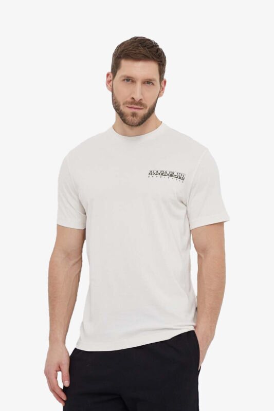 Napapijri S-Gouın Erkek Beyaz T-Shirt NP0A4HTQN1A1 - 1