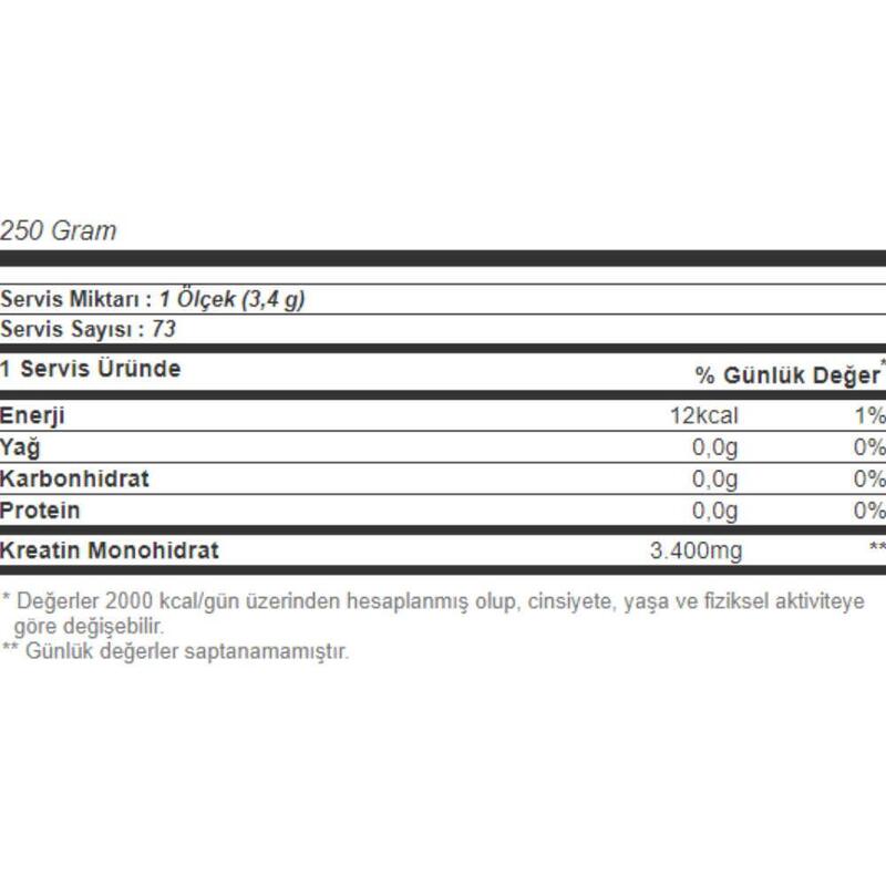Nutrend Ol Creatıne Monohydrate Powder 250G Aromasız Unisex Kreatin EKP0091 - 2