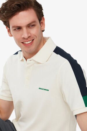 Skechers M Colorblock Polo Erkek Beyaz T-Shirt S221047-102 - 3
