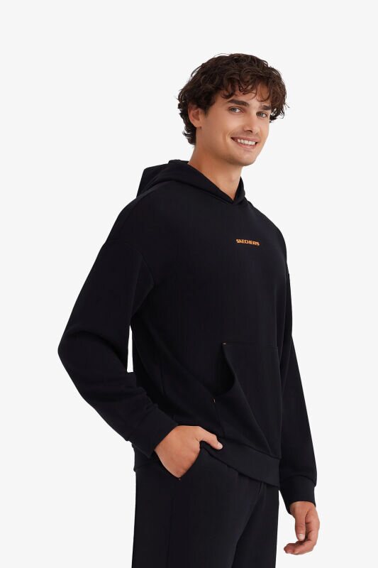 Skechers M Essential Hoodie Sweatshirt Erkek Siyah Sweatshirt S232438-001 - 3