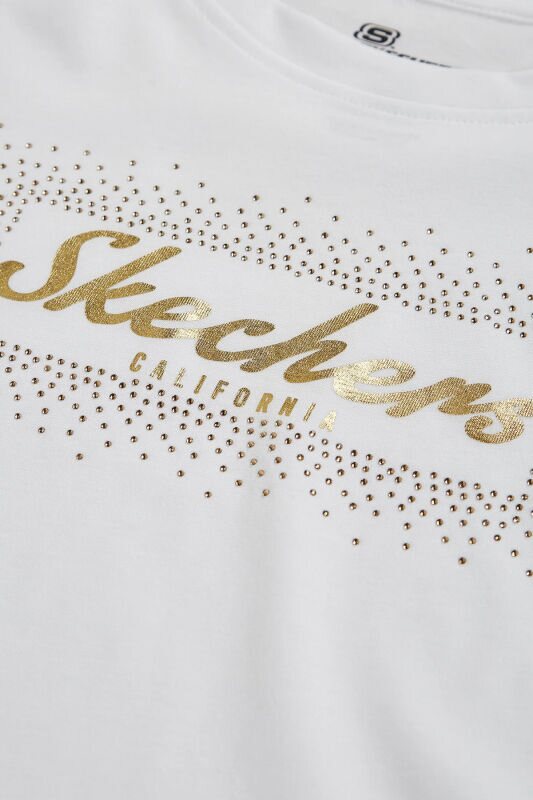 Skechers W Graphic Tee Shiny Logo Kadın Beyaz T-Shirt S221460-102 - 3