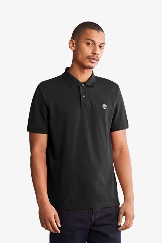 Timberland Pique Short Sleeve Polo Erkek Siyah T-Shirt TB0A26N40011 - 1