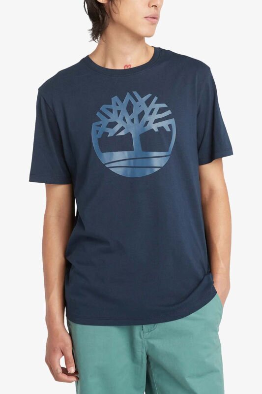 Timberland Tree Logo Short Sleeve Erkek Mavi T-Shirt TB0A2C2RZ021 - 2