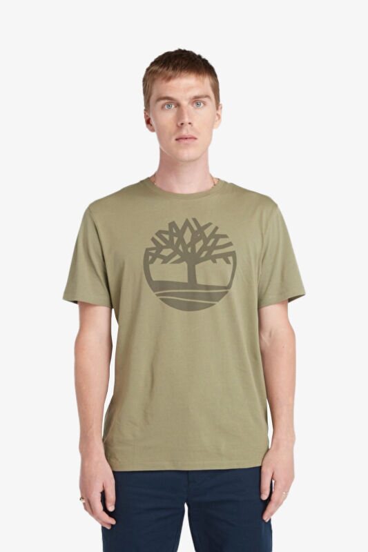 Timberland Tree Logo Short Sleeve Erkek Yeşil T-Shirt TB0A2C2RAP61 - 1