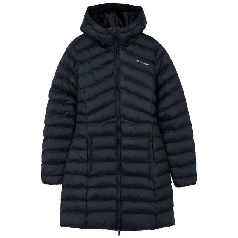 Skechers W Essential Maxi Length Hooded Jacket Kadın Siyah Mont S212005-001 - 1