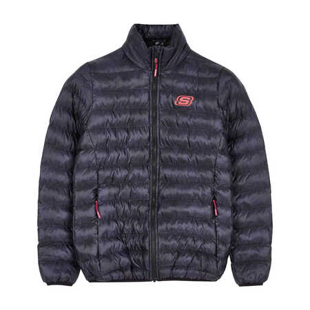 Skechers W Outerwear All-Over Printed Jacket Siyah Kadın Mont S222027-001 - 1