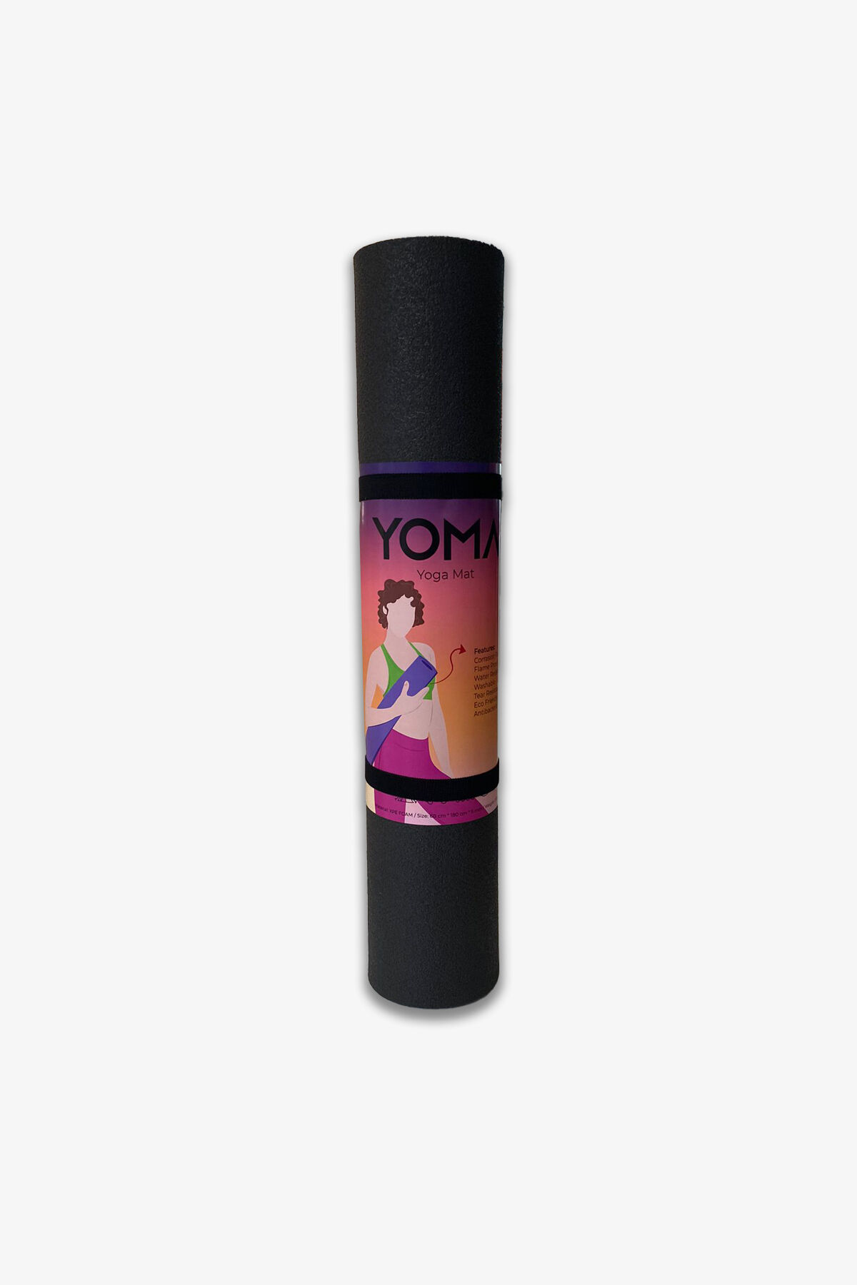 Yoma Yoga Pilates Matı 60x180 Cm 6mm Ym4489-black